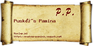 Puskás Pamina névjegykártya